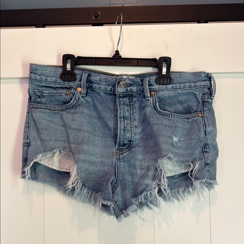 Free People Denim Distressed Women Shorts